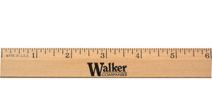 12 Fluorescent Wood Ruler - English & Metric Scale