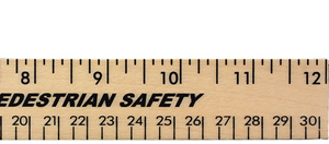 12 Fluorescent Wood Ruler - English & Metric Scale